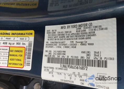 2018 Lincoln Continental Select from USA, damaged, VIN 1LN6L9SK6J5616872